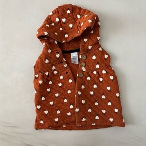 Carter's Orange Heart Hoodie Vest